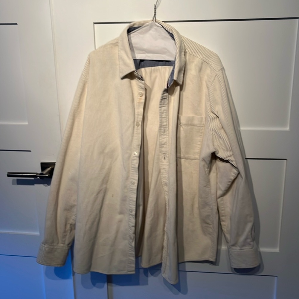 Warm cordoroy beige long sleeve shirt
